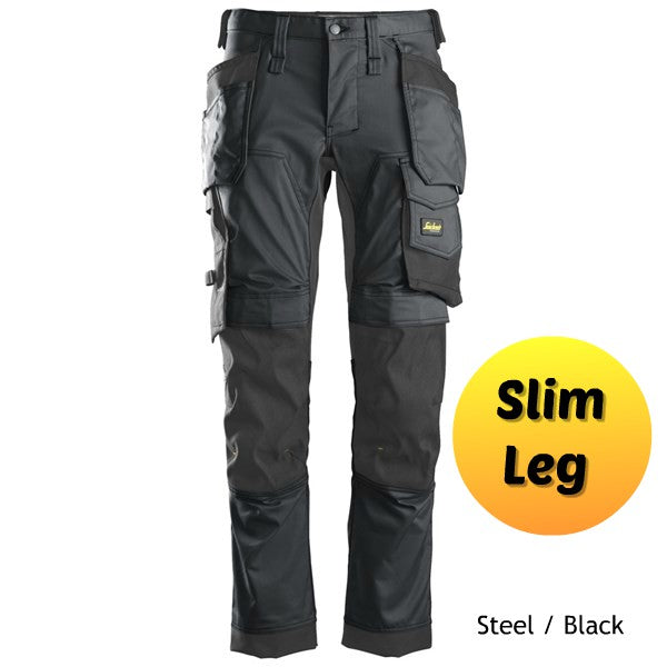 Snickers 6241 Steel/Black Slim Leg Trousers