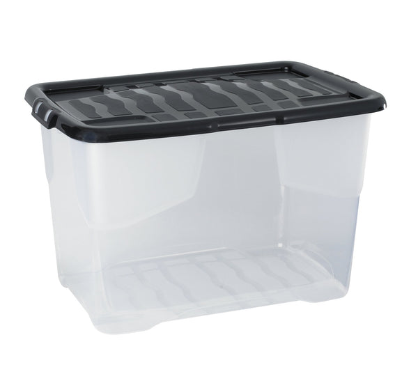 65lt Clear Storage Box with Lid