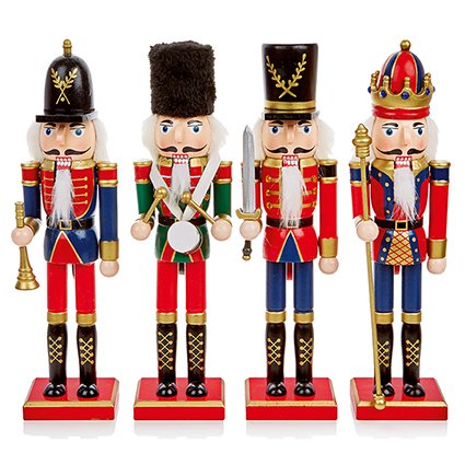 30cm Traditional Nutcracker Red & Blue