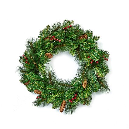 60cm Berry and Cone Wreath