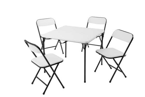 Folding Table & 4 Chairs White