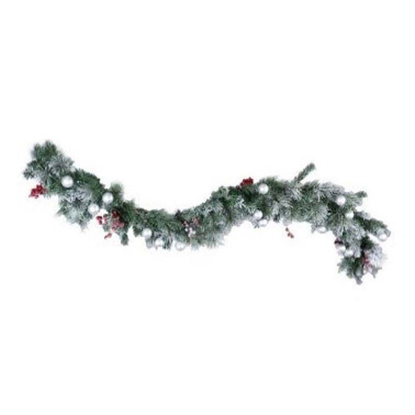1.8m Frosted Garland with Baubles