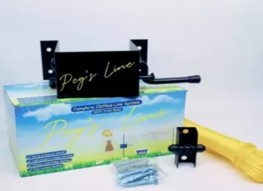 Pegs Line Clothes Line Winder Kit