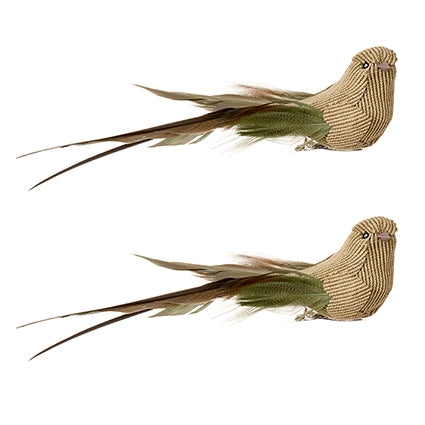 Dark Green Corduroy Bird 2pk