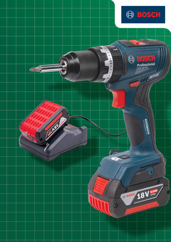 Bosch 18V Combi Drill With 2 x 4.0Ah Li-ion Batteries
