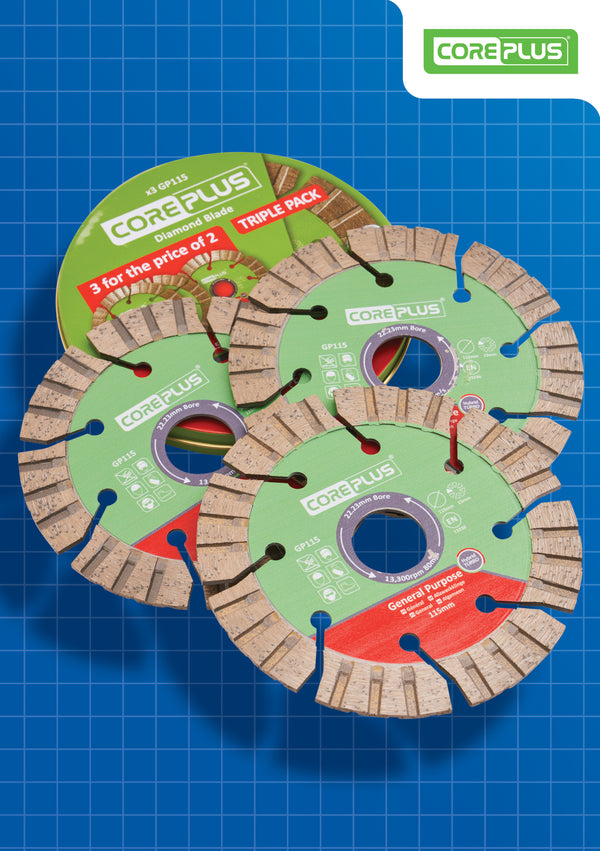 Coreplus 115mm Diamond Blade Triple Pack
