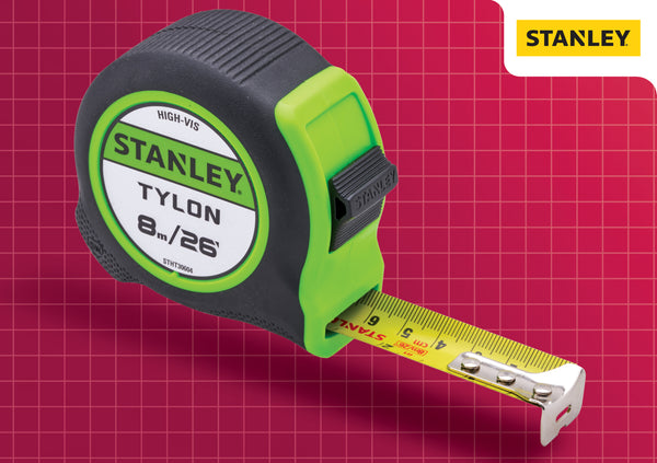 Stanley Hi-Viz Tylon Tape 8m (26ft)