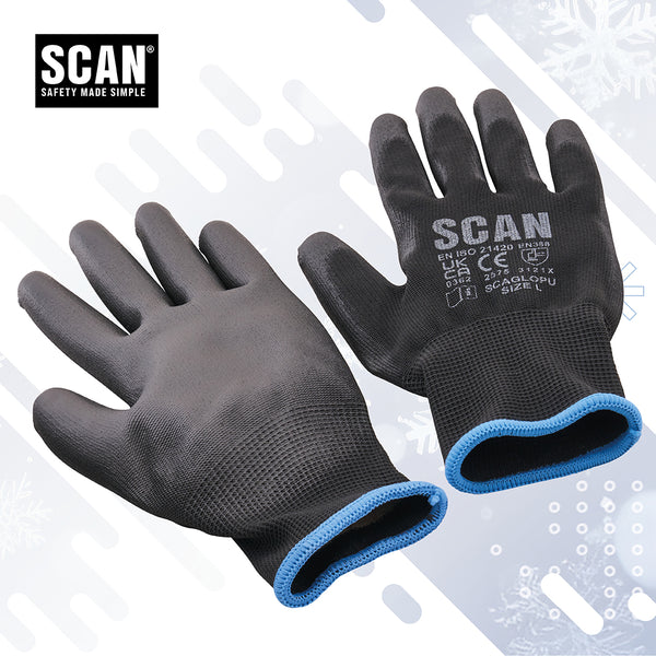 Scan Dipped PU Gloves 5pk