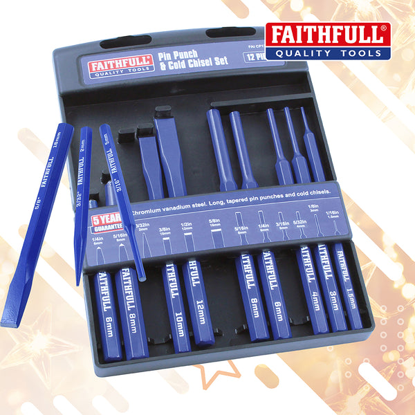 Faithfull 12PC Punch & Chisel Set