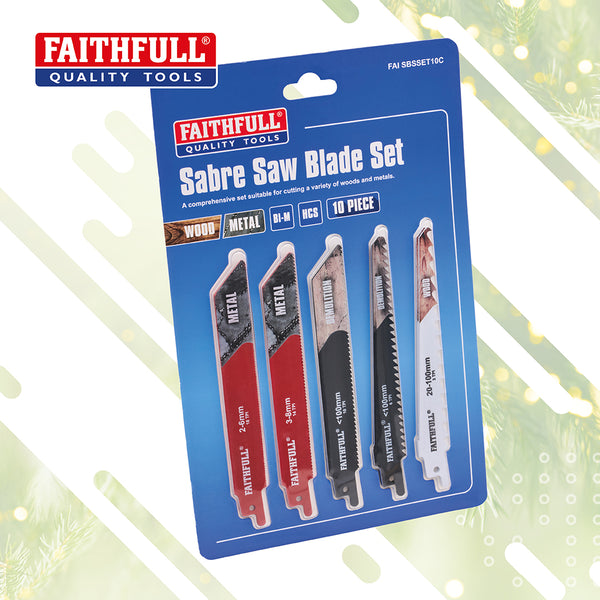 Faithfull 10 Piece Sabre Saw Blade Set