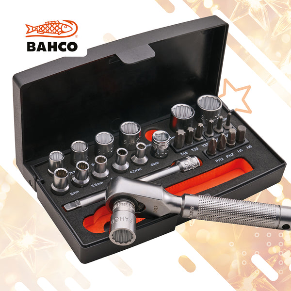 Bahco 1/4in Drive Socket Set (25 Piece)