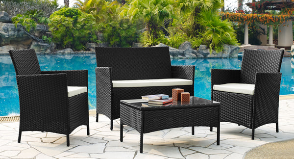 Sofia Lounger Set with Glass Table