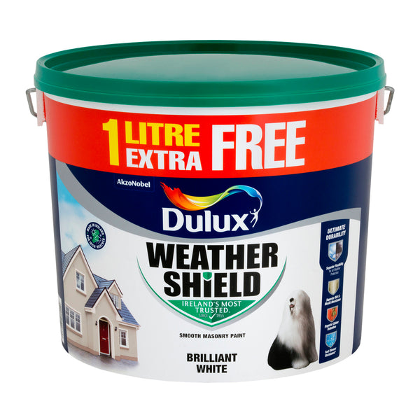 Dulux Weathershield White Masonry Paint 11lt