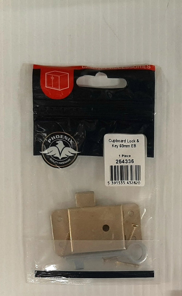 Cupboard Lock & Key 60mm