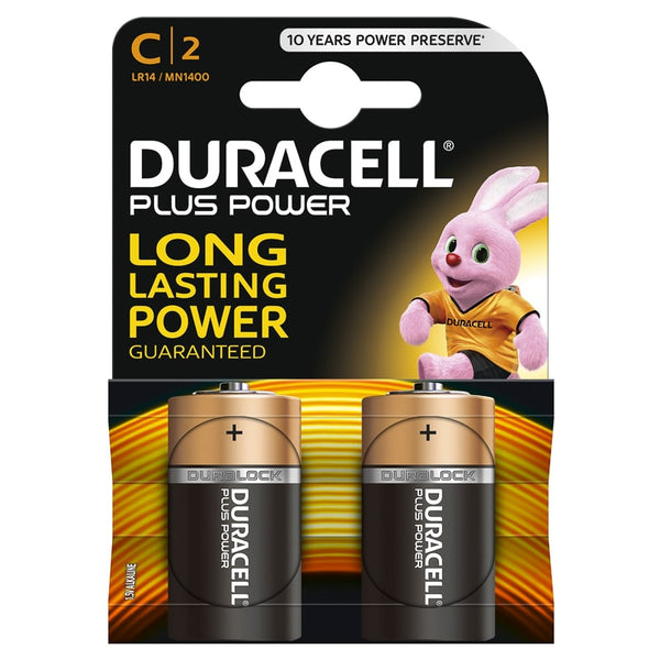 Duracell Plus Power C Batteries 2pk