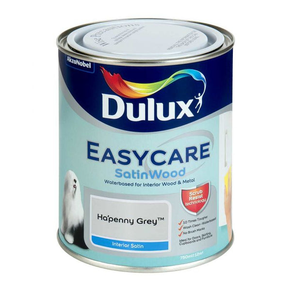 Dulux Satinwood Easycare Ha'Penny Grey 750ml