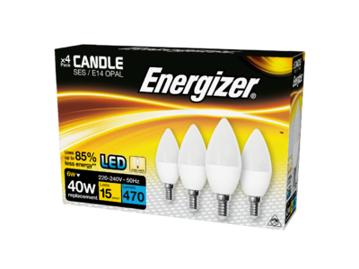 Energizer 40W (6W) E14 Candle Bulbs 4pk