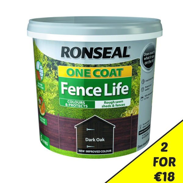 One Coat Fence Life 5L Dark Oak