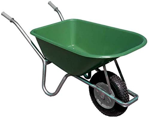 Green PVC Garden Wheelbarrow Assembled 100L
