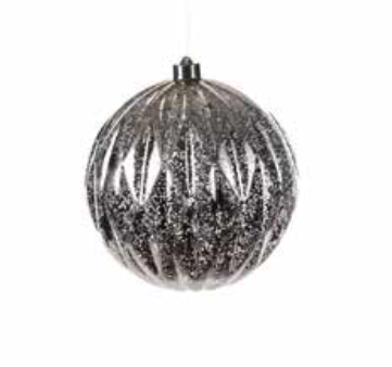 LED Christmas Bauble Large Silver