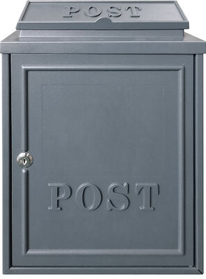 Manor Cast Aluminium Post Box Grey