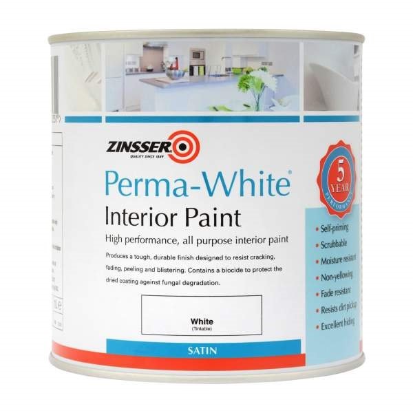 Zinsser Perma White Interior Satin Paint 1lt