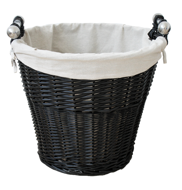 Round Wicker Basket with Chrome Handles