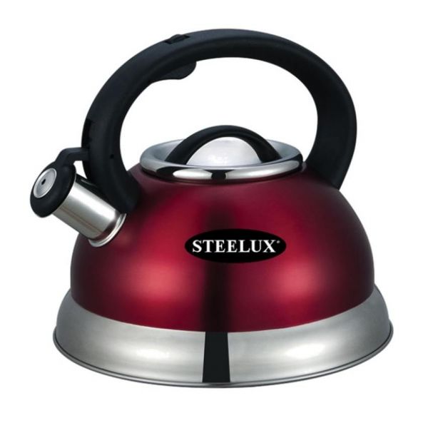 Steelex 2.7lt Red Whistling Stove Kettle