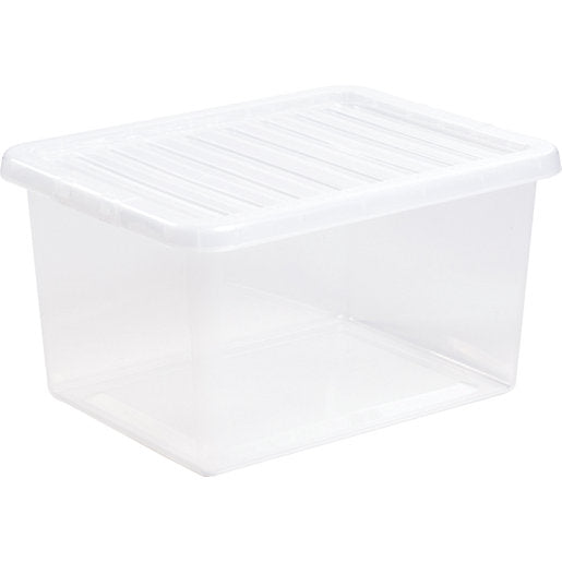 37lt Clear Storage Box with Lid